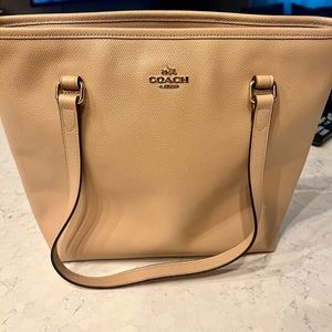 Tan Coach purse